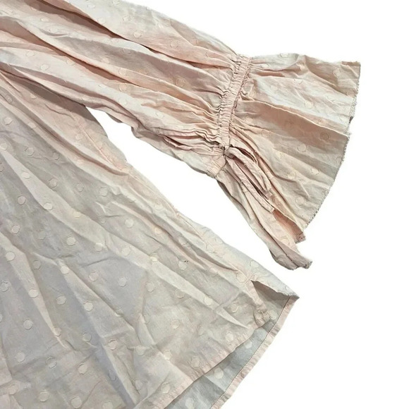 Caslon Peach Orange Swiss Dot Bell Sleeves Blouse 2X - Picture 2 of 4